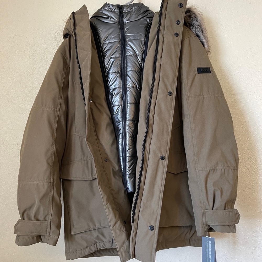 Michael Kors faux fur ski jacket